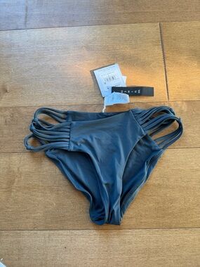 O'Neill Strappy Side High-Waist Bikini Bottom - Charcoal Gray